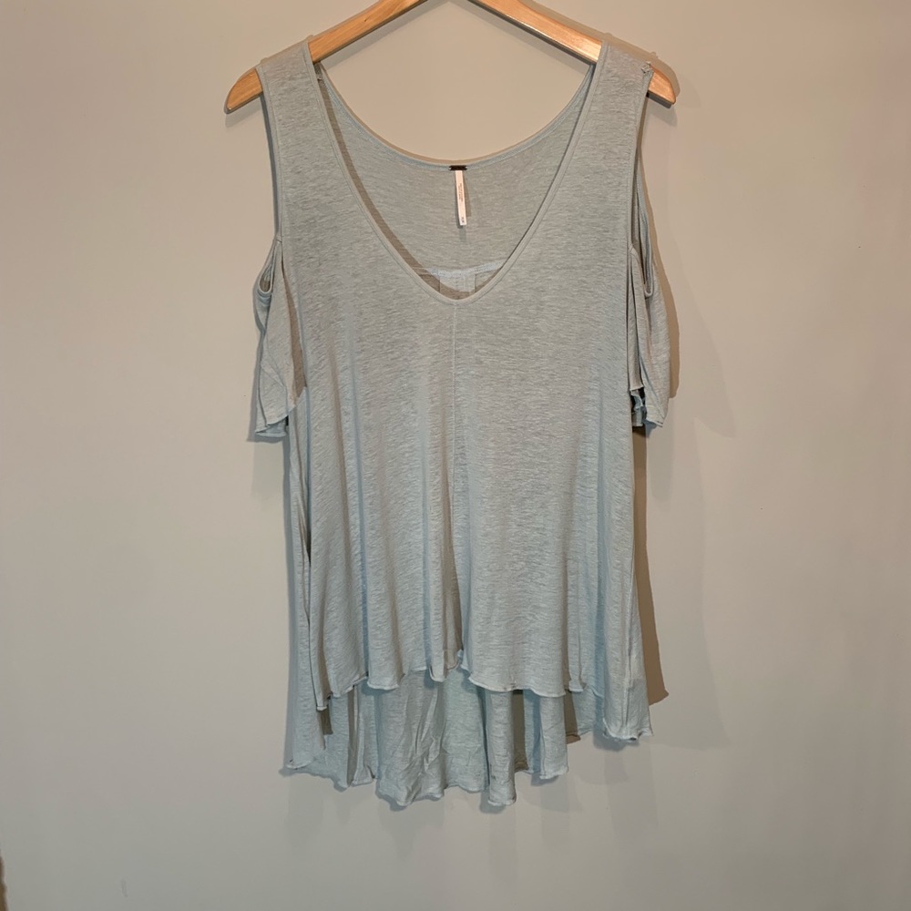 Free People Shoulder Cut-Out Tee - Size Medium